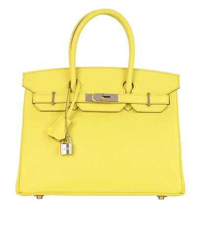 Birkin 30 In Epsom Lime, £10,800, Handbags, Yellow, Leather, Front view